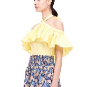 NWT Rebecca Taylor Yellow Cotton Halter Top Women's Size 8